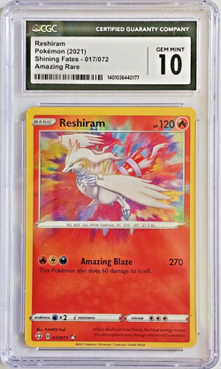 CGC 10 Reshiram #17 Amazing Rare Pokemon (Shining Fates) - Image 1