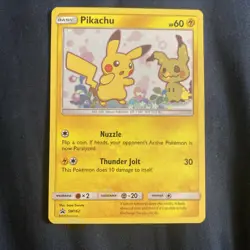 Pokemon Pikachu Holo Black Star Promo SM162 NEAR MINT WITH Massive swirl - Image 1