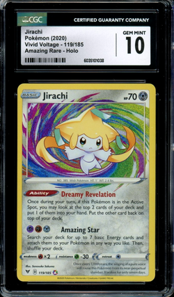 CGC 10 Gem Mint Jirachi Amazing Rare SWSH Vivid Voltage 119/185 Pokemon - Image 1