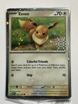 EEVEE 133/165 Pokemon TCG Holiday Calendar 2025 Holo Festive Stamp Promo Sealed - Image 1