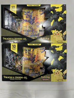 2X Nintendo Pokemon TCG Pikachu and Zekrom-GX Tag Team Premium Collection - Image 1