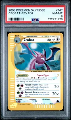2003 Pokemon Skyridge Crobat-Rev. Foil #147 PSA 8 - Image 1