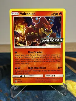 Volcanion Pokemon Prerelease SM179 Unbroken Bonds Stamped Build Battle Promo TCG - Image 1