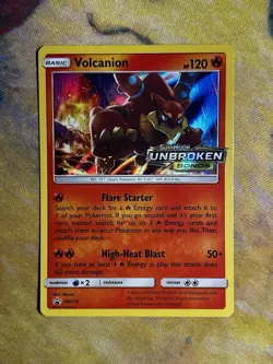 Volcanion Pokemon Prerelease SM179 Unbroken Bonds Stamped Build Battle Promo TCG - Image 2