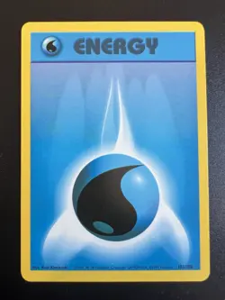 Water Energy 102/102 Base Set Unlimited 1999 Pokemon Card Common LP - Image 1