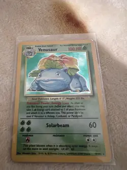 Pokemon TCG Venusaur Base Set Holo Unlimited Rare Card 15/102 LP Condition - Image 1
