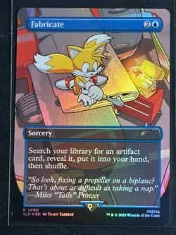 Magic the Gathering MTG Sonic Secret Lair Fabricate Tails Rainbow Foil SP 2 - Image 1