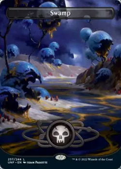 Swamp (237) - Foil - Borderless - Unfinity - Near Mint - Image 1