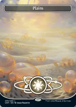 Plains (235) - Foil - Borderless Light Play, English Magic the Gathering MTG Unf - Image 1