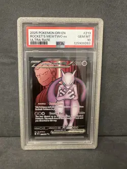 Pokemon 2025 Destined Rivals Team Rockets Mewtwo EX Ultra Rare #213 PSA 10 - Image 1