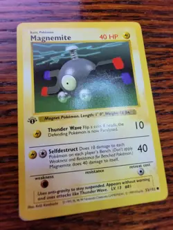 1st Edition Shadowless Magnemite 53/102 Pokemon Base Set WOTC | MP - Image 2