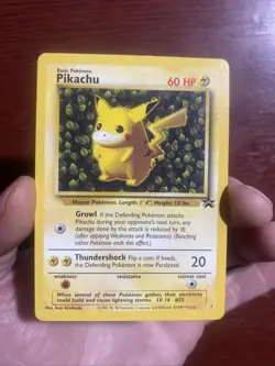 Vintage Pokemon Pikachu Promo Basic #1 Black Star c559 - Image 1