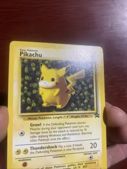 Vintage Pokemon Pikachu Promo Basic #1 Black Star c559 - Image 2