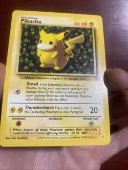 Vintage Pokemon Pikachu Promo Basic #1 Black Star c559 - Image 3