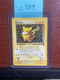 Vintage Pokemon Pikachu Promo Basic #1 Black Star c559 - Image 5