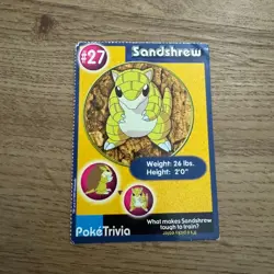 Pokemon 1999 Burger King Promo #27 Sandshrew HP DAMAGED - Image 1