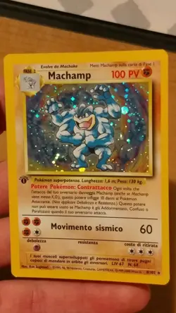 Pokemon. Machamp. 8/102. 1st Edition. Very Lightly Played! Holo. Italian. - Image 1