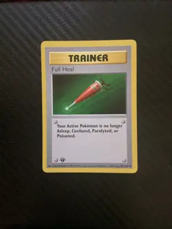 Pokemon Full Heal 1st Edition Shadowless Base Set 82/102 LP - Image 1