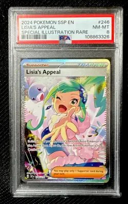 Lisia's Appeal Holo Card PSA 8 Surging Sparks 246/191 SV08 - Image 1