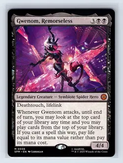 Gwenom, Remorseless #56 Regular Mythic MTG 2025 Marvel's Spider-Man (SPM) - Image 1