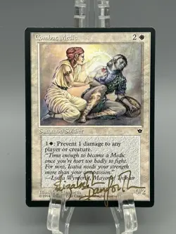 Combat Medic Mtg Fallen Empires Magic the Gathering Auto Signed Liz Danforth - Image 1