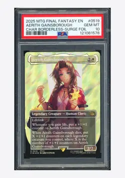 MTG PSA10 Aerith Gainsborough Borderless Surge Foil 2025 #0519 Final Fantasy ENG - Image 1