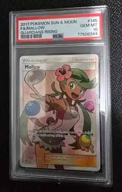 Pokemon 2019 Sun And Moon Guardians Rising Full Art Trainer Mallow PSA 10 #145 - Image 1