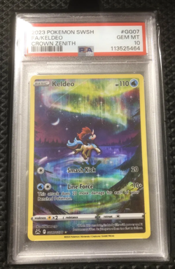 2023 POKEMON SWORD & SHIELD CROWN ZENITH #GG07 FULL ART/KELDEO PSA 10 - Image 1
