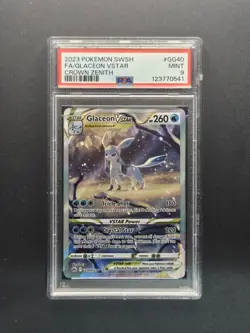 PSA 9 MINT 2023 Pokemon Glaceon VSTAR GG40 Crown Zenith Full Art - Image 1