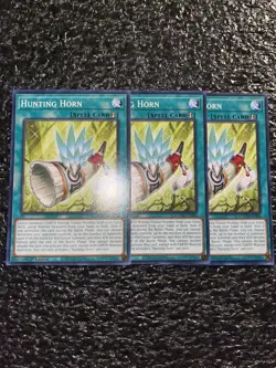 Yugioh! 3x Hunting Horn DOOD-EN086 Common 1st Edition Near Mint - Image 1