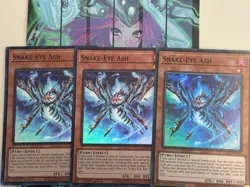 Yugioh 3x Snake-Eye Ash Super Rare AGOV-EN007 Age of Overlord 1st Edition NM - Image 1