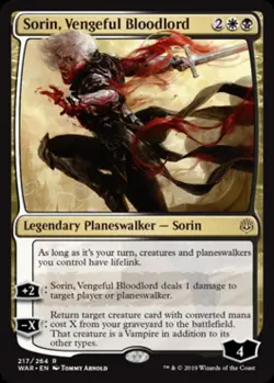 MTG - Sorin, Vengeful Bloodlord - War of the Spark - Light Play - Foil - Image 1