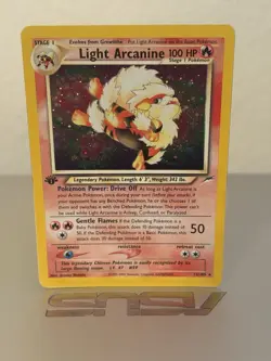 Light Arcanine Pokemon Card 1st Edition 100 HP Rare Holo 50 Damage - Image 1