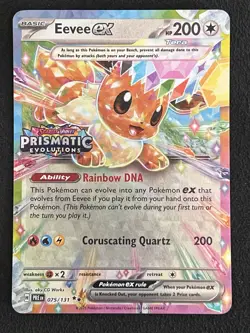 Pokemon TCG Eevee EX Prismatic Evolutions Stamped Promo card 075/131 NM - Image 1