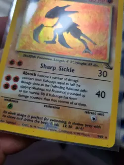 MOD PLAYED Pokemon TCG Kabutops Holo Rare Card 9/62 Fossil - Image 2