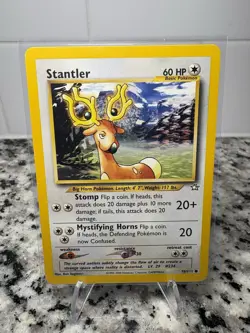 Stantler 1st Edition Common 76/111 Neo Genesis Pokemon TCG Card Played - Image 1