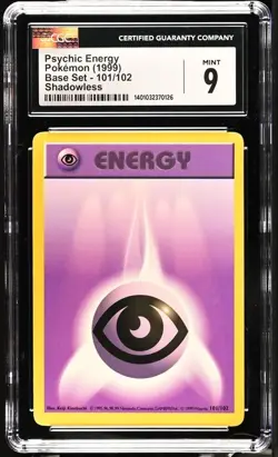 CGC 9.5 MINT+ Psychic Energy 101/102 Base Set SHADOWLESS Pokemon Card 101/102 - Image 1