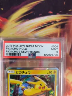 Pokemon Card Pikachu New Friends Holo Sun Moon 2016 Rare Japanese PSA 9 - Image 4