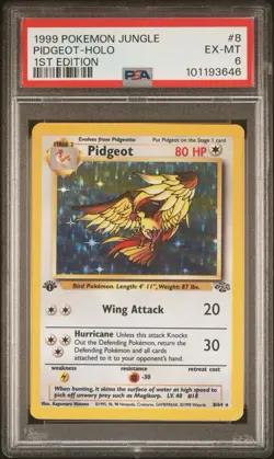 1999 Pokemon Jungle #8 Pidgeot Holo 1st Edition Rare PSA 6! - Image 1