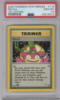 RECALL 2000 POKEMON GYM HEROES 1ST #116/132 PSA 10 GEM MINT **POP 27** - Image 1