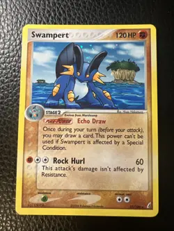 🌀Swirl🌀 SWAMPERT Crystal Guardians POKEMON 2006 Holo 27/100 Vintage LP * - Image 1