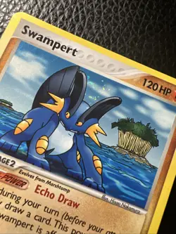 🌀Swirl🌀 SWAMPERT Crystal Guardians POKEMON 2006 Holo 27/100 Vintage LP * - Image 2
