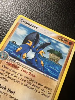 🌀Swirl🌀 SWAMPERT Crystal Guardians POKEMON 2006 Holo 27/100 Vintage LP * - Image 3