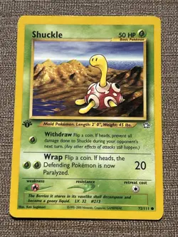 Shuckle 72/111 Pokemon TCG Neo Genesis Set Common 1st Edition Damaged HP - Image 2