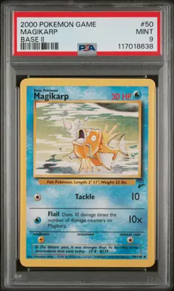2000 Pokemon #50/130 Magikarp Base Set 2 PSA 9 - Image 1