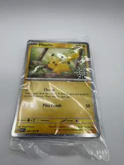 Pikachu 025/165 Pokemon TCG Holiday Calendar 2025 Holo Festive Stamp Promo Card - Image 1