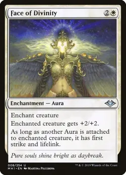 Face of Divinity 8 MH1 MTG Uncommon Aura Pilcerova White Firststrike Lifelink EN - Image 1