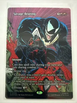 MTG Savage Beating 0026 Foil (Borderless) Marvel Eternal-Legal NM MAR - Image 1