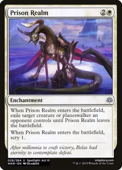 Prison Realm 26 WAR MTG Enchantment White Scry Uncommon Spotlight Story Daarken - Image 1