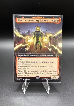 MTG Electro, Assaulting Battery EXTEND ART 076 Marvel's Spider-Man NM SPM - Image 1